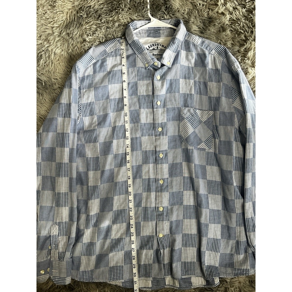 Barbour Button Down Gingham Patchwork Shirt Size … - image 3